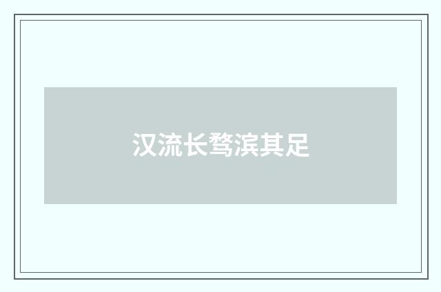 汉流长骛滨其足