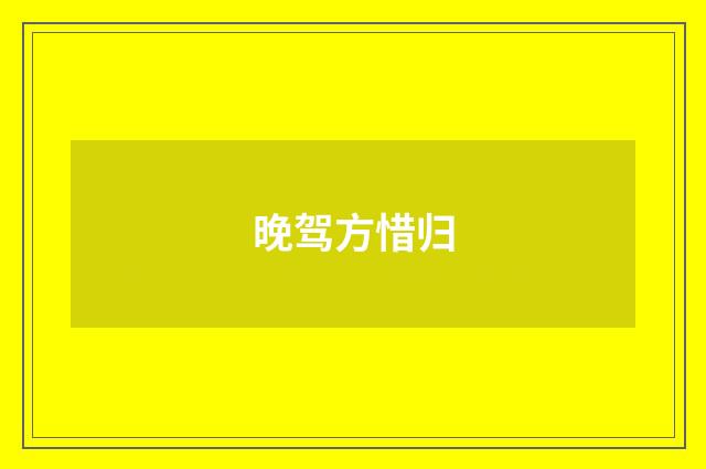 晚驾方惜归
