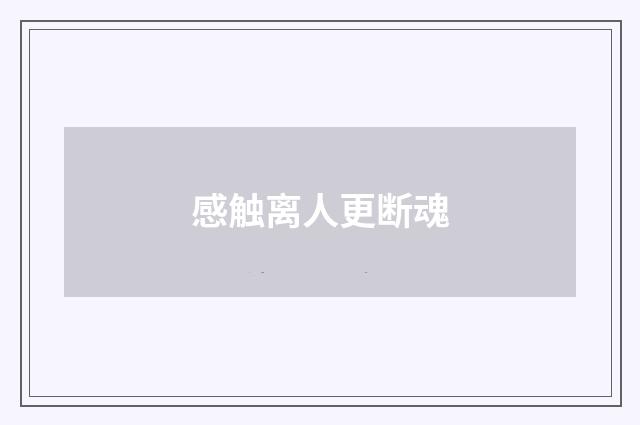 感触离人更断魂