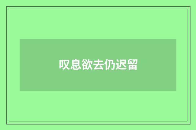 叹息欲去仍迟留