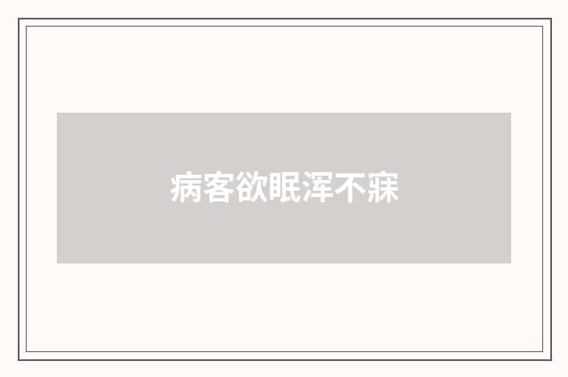 病客欲眠浑不寐