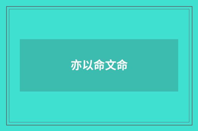 亦以命文命