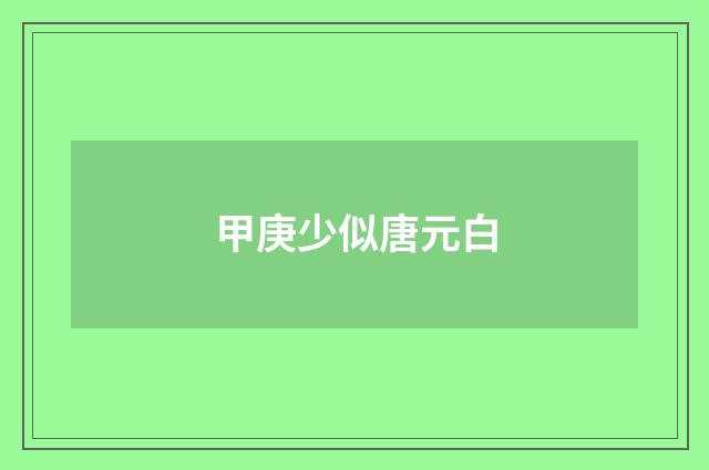 甲庚少似唐元白