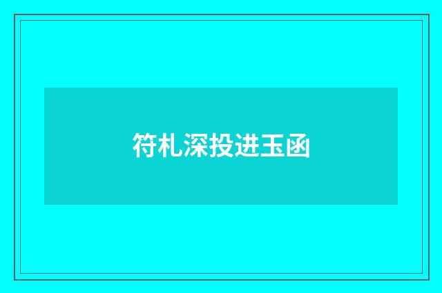 符札深投进玉函