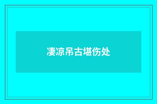 凄凉吊古堪伤处