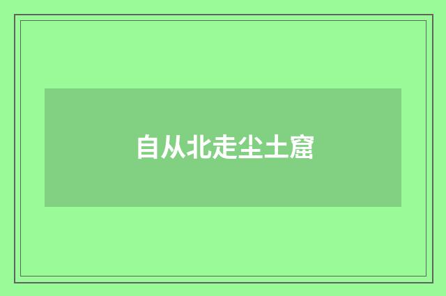 自从北走尘土窟