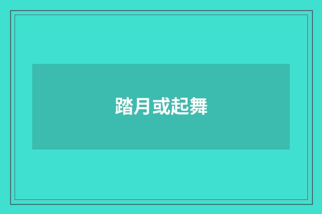 踏月或起舞