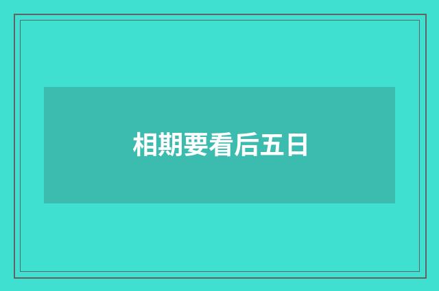 相期要看后五日