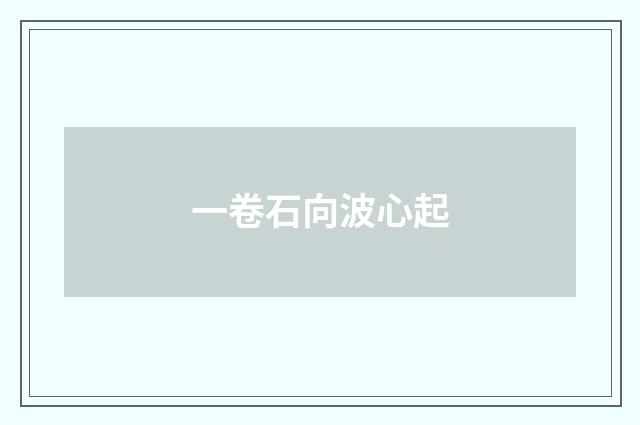一卷石向波心起
