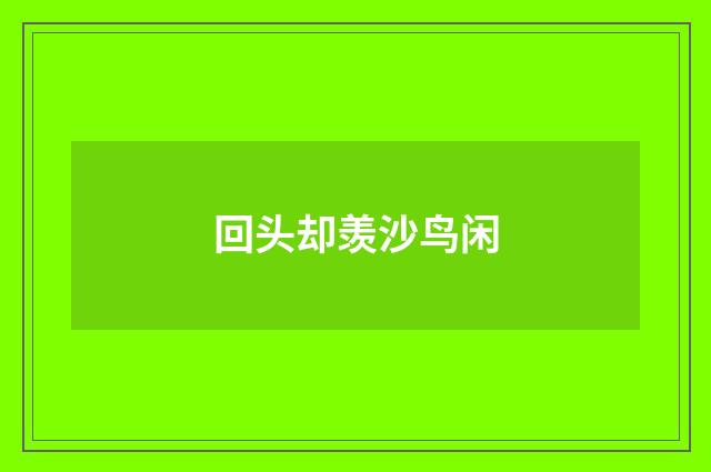 回头却羡沙鸟闲