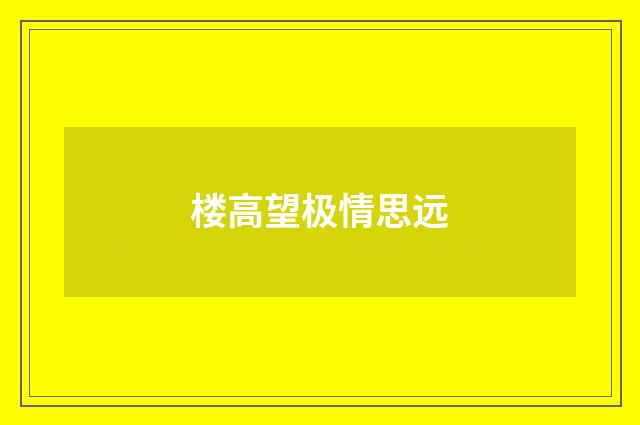 楼高望极情思远