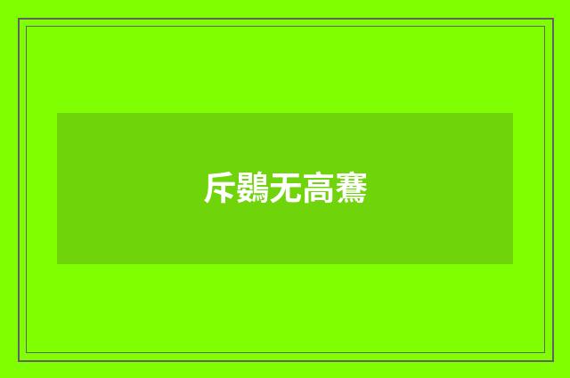 斥鷃无高鶱