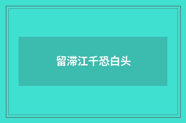 留滞江千恐白头