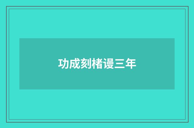 功成刻楮谩三年
