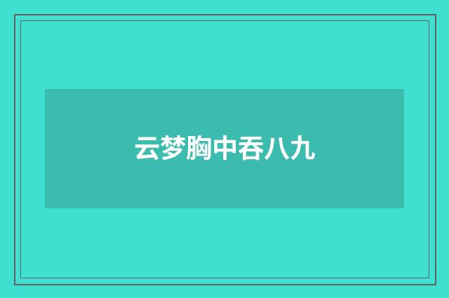 云梦胸中吞八九