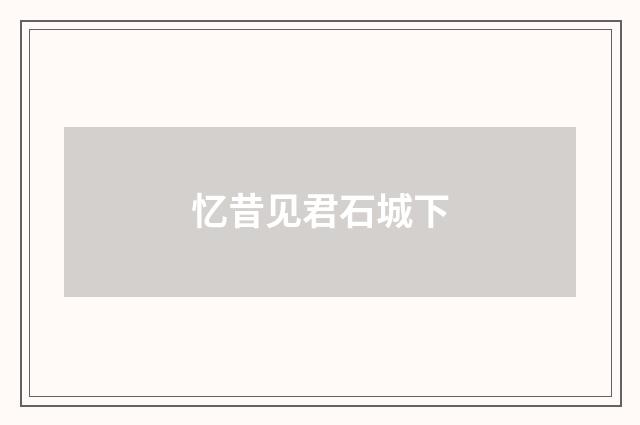 忆昔见君石城下