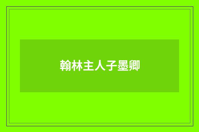 翰林主人子墨卿