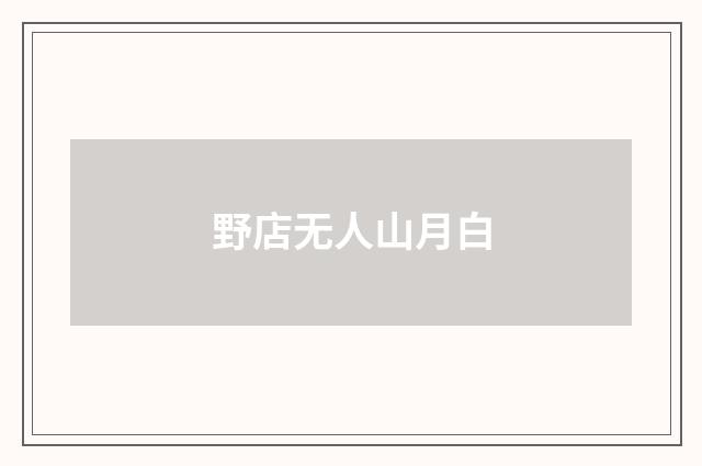 野店无人山月白