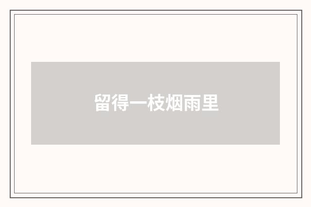 留得一枝烟雨里