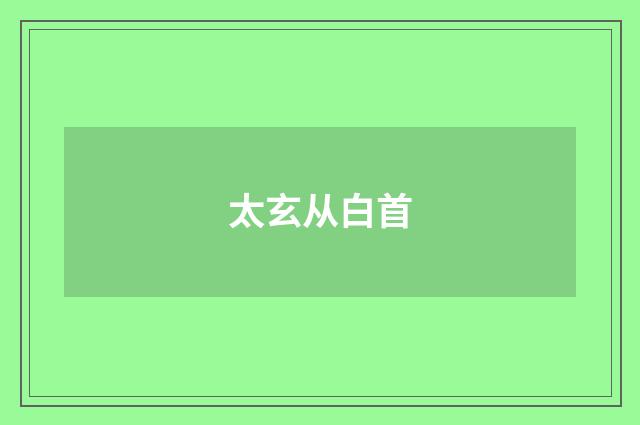 太玄从白首