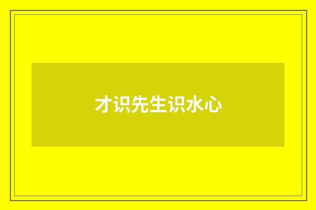 才识先生识水心