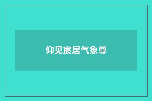 仰见宸居气象尊