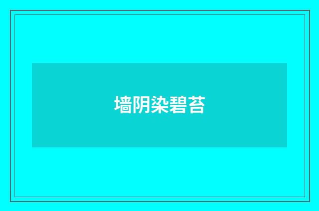 墙阴染碧苔