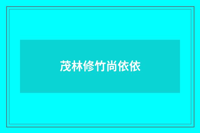 茂林修竹尚依依
