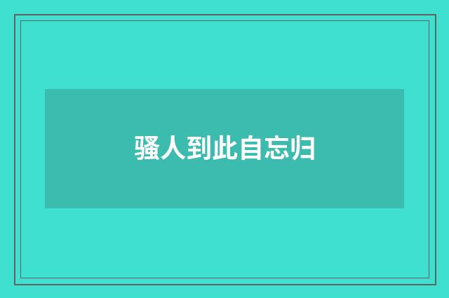 骚人到此自忘归