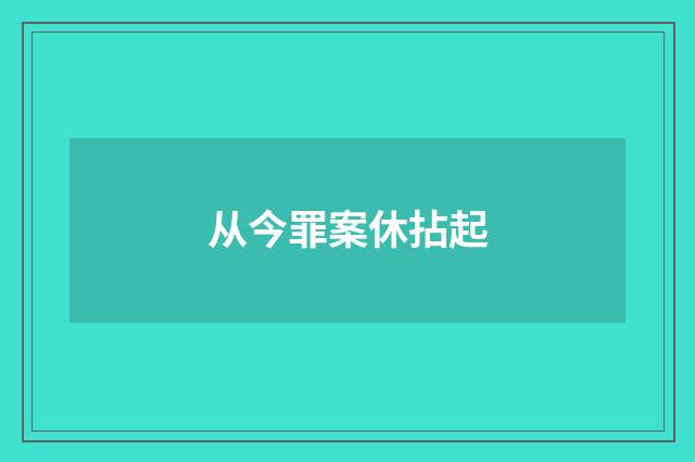从今罪案休拈起