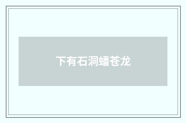 下有石洞蟠苍龙
