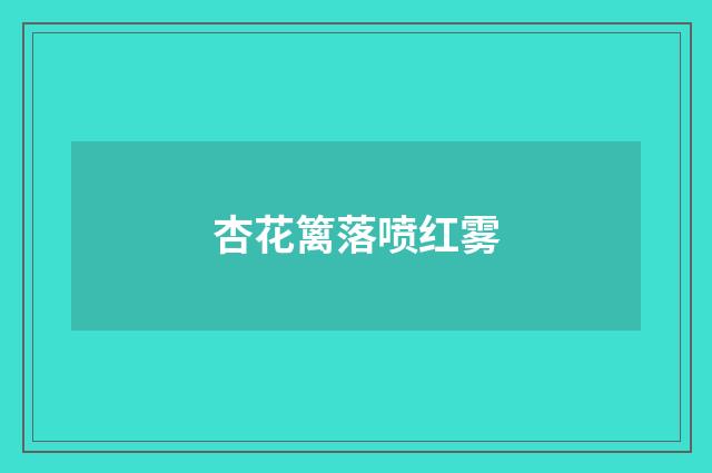 杏花篱落喷红雾