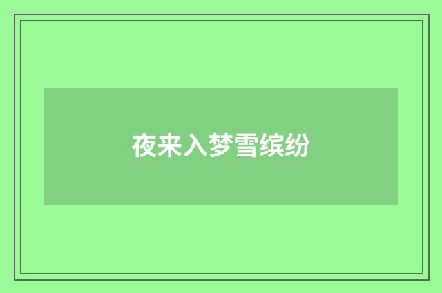 夜来入梦雪缤纷
