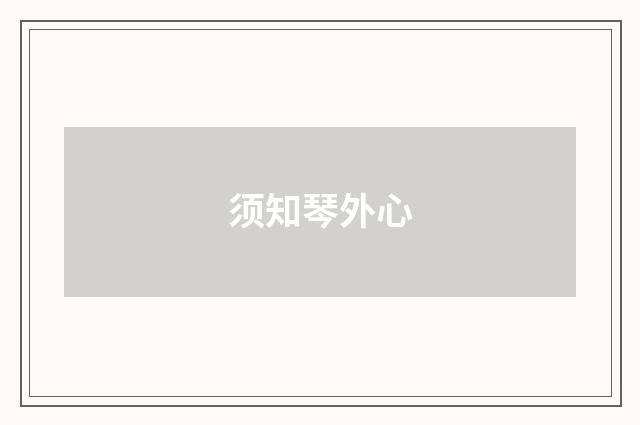 须知琴外心