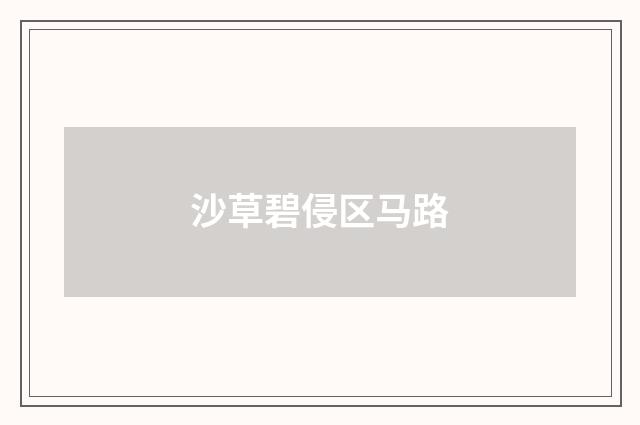沙草碧侵区马路