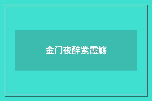 金门夜醉紫霞觞