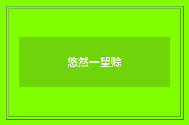 悠然一望赊