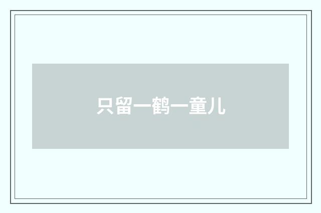 只留一鹤一童儿