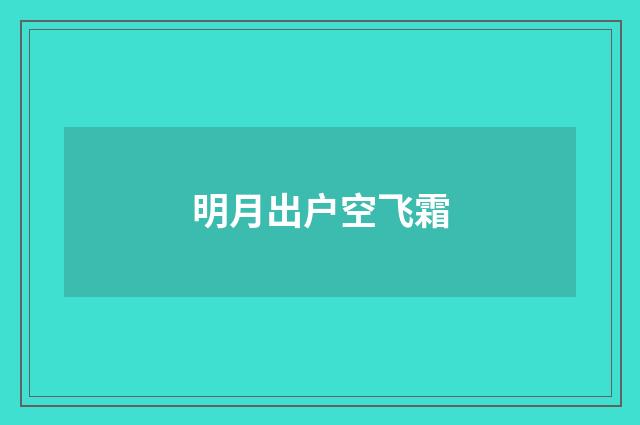 明月出户空飞霜