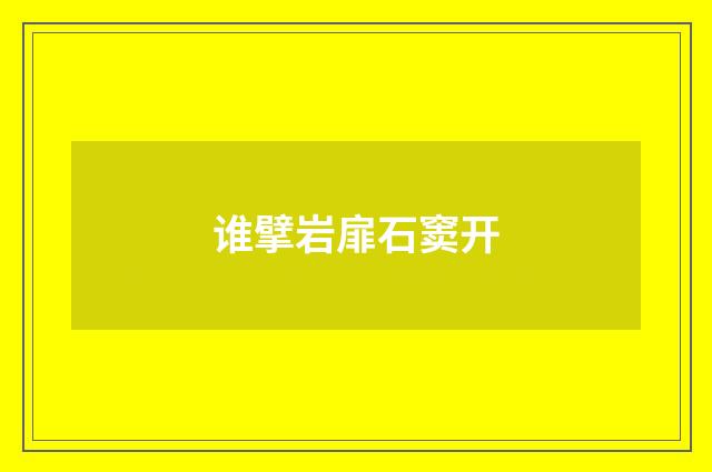谁擘岩扉石窦开