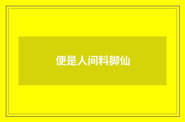 便是人间料脚仙