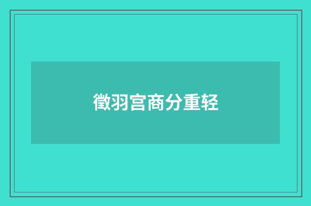 徵羽宫商分重轻