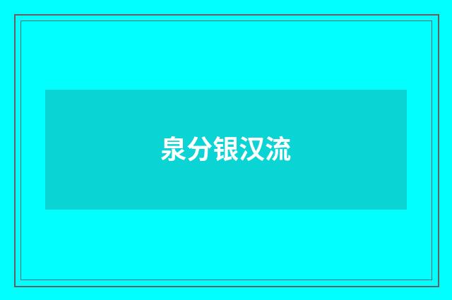 泉分银汉流