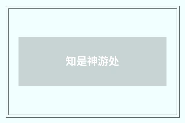 知是神游处