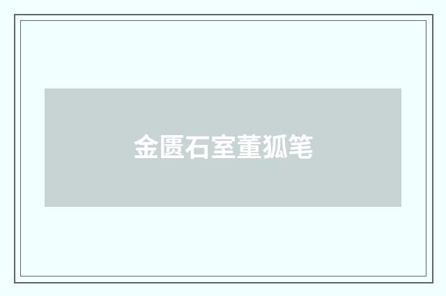 金匮石室董狐笔