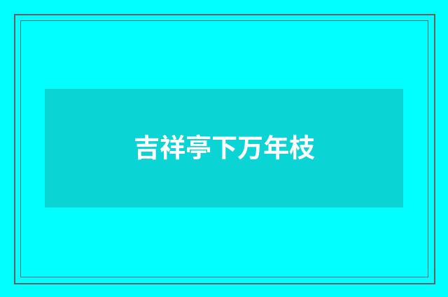 吉祥亭下万年枝
