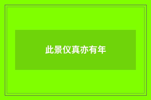 此景仪真亦有年