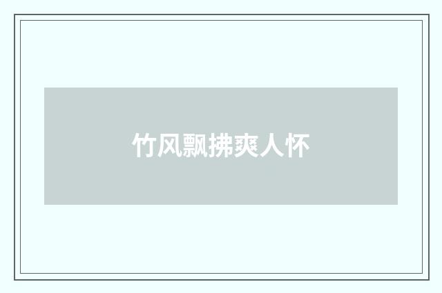 竹风飘拂爽人怀