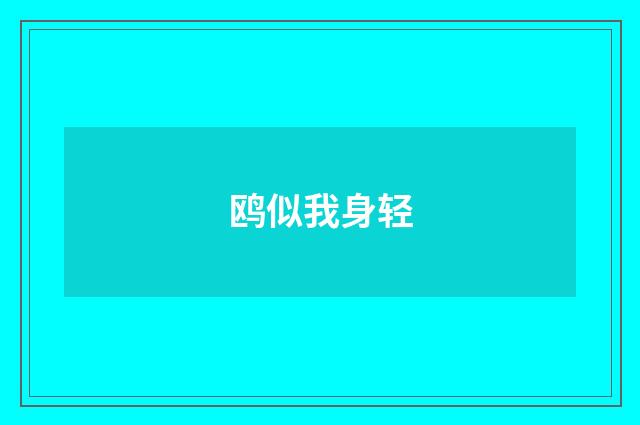鸥似我身轻