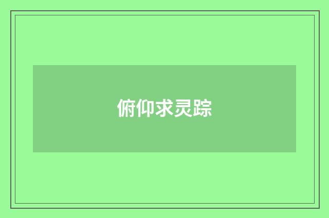俯仰求灵踪